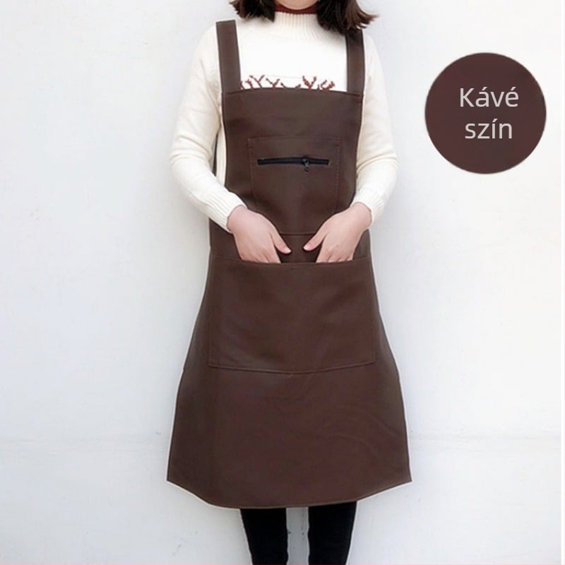 PU bőr konyhai kötény, fröccsenésálló és olajálló, porálló
