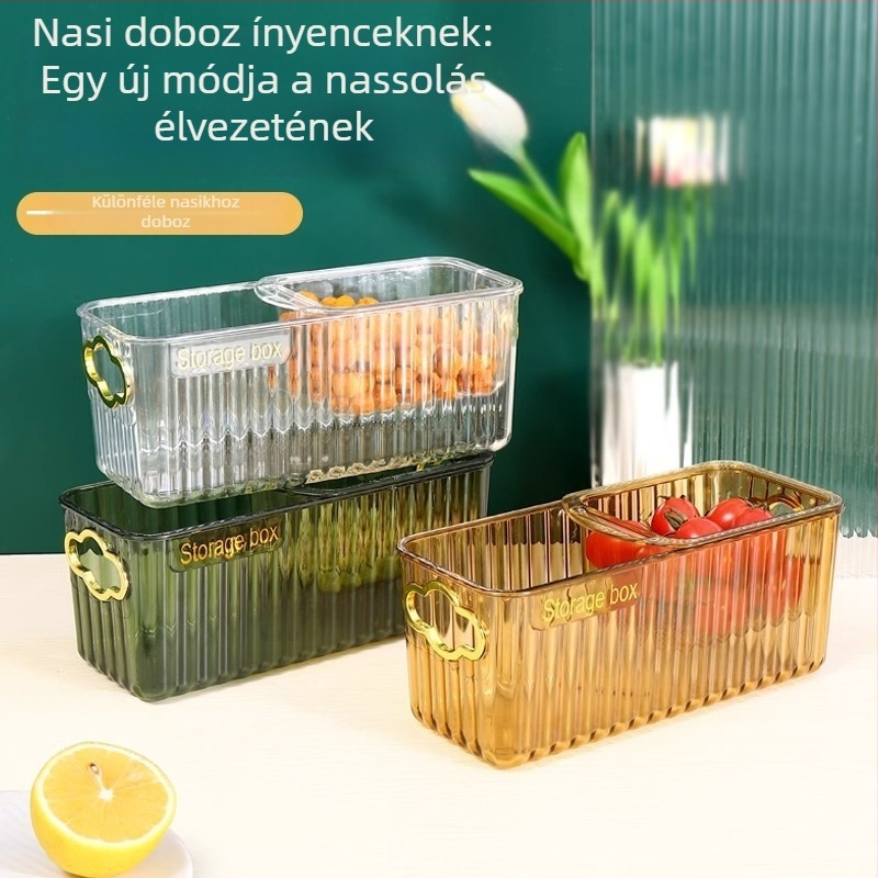 Műanyagból készült leválasztható gyümölcstartó dupla rétegű szűrőtálcával, nagy kapacitású konyhai használatra