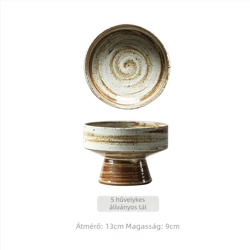 Ikeshang House porcelán magas lábú gyümölcstál, nassolásra és gyümölcsökre, zen teázóasztal dekoráció és ikebana tál