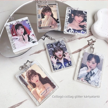 Kártyatartó képregény stílusú, műanyagból, nyomtatott kivitel, hétköznapi hópehely keret