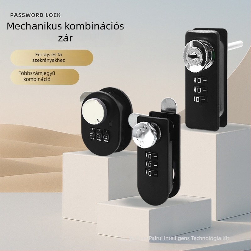 Parika mechanikus kombinációs zár szekrényekhez és iratszekrényekhez – műanyag + ötvözet, modern minimalista stílus