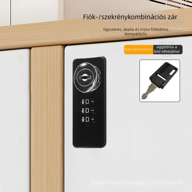 Parika mechanikus kombinációs zár szekrényekhez és iratszekrényekhez – műanyag + ötvözet, modern minimalista stílus