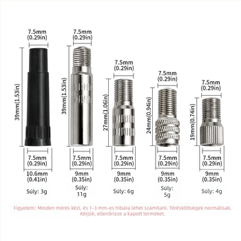 Record Work Fém Szelepsz hosszabbító sapka és Fúvócsövek Autójavításhoz