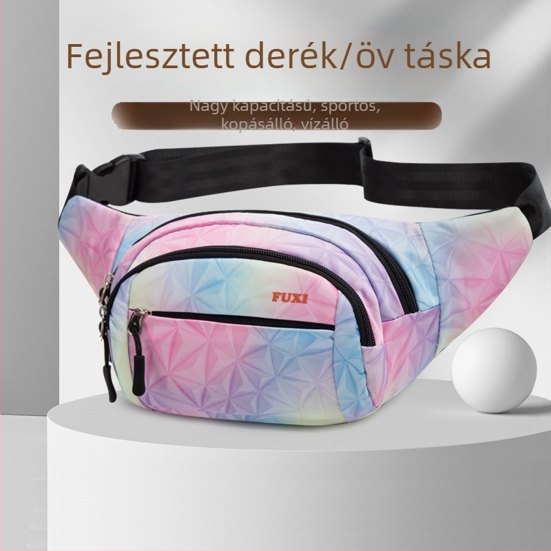 Férfi övtáska üzleti közlekedéshez, Oxford anyag, csíkos minta, kód Y036, 2025 tavasz