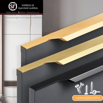 Edge fogantyú szekrényhez – alumínium ötvözet, továbbfejlesztett anodizálás, stílus Light Luxury, modell BJTF2