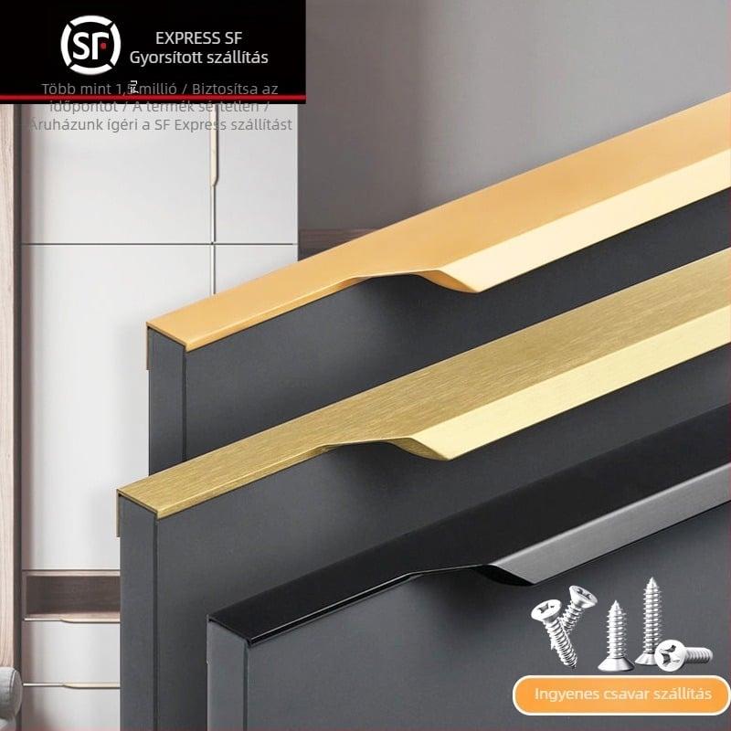 Edge fogantyú szekrényhez – alumínium ötvözet, továbbfejlesztett anodizálás, stílus Light Luxury, modell BJTF2