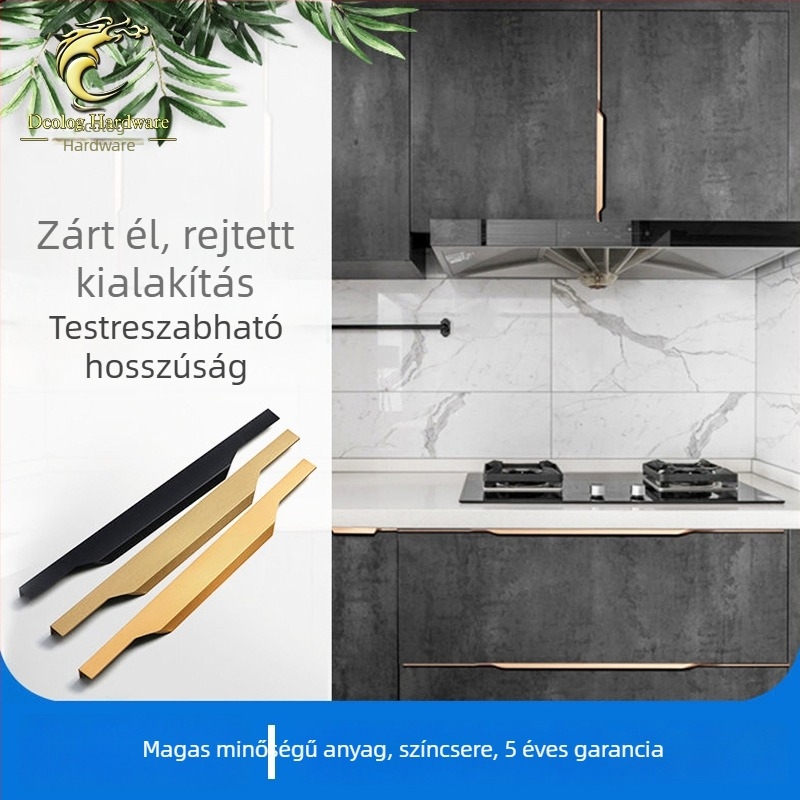 Edge fogantyú szekrényhez – alumínium ötvözet, továbbfejlesztett anodizálás, stílus Light Luxury, modell BJTF2