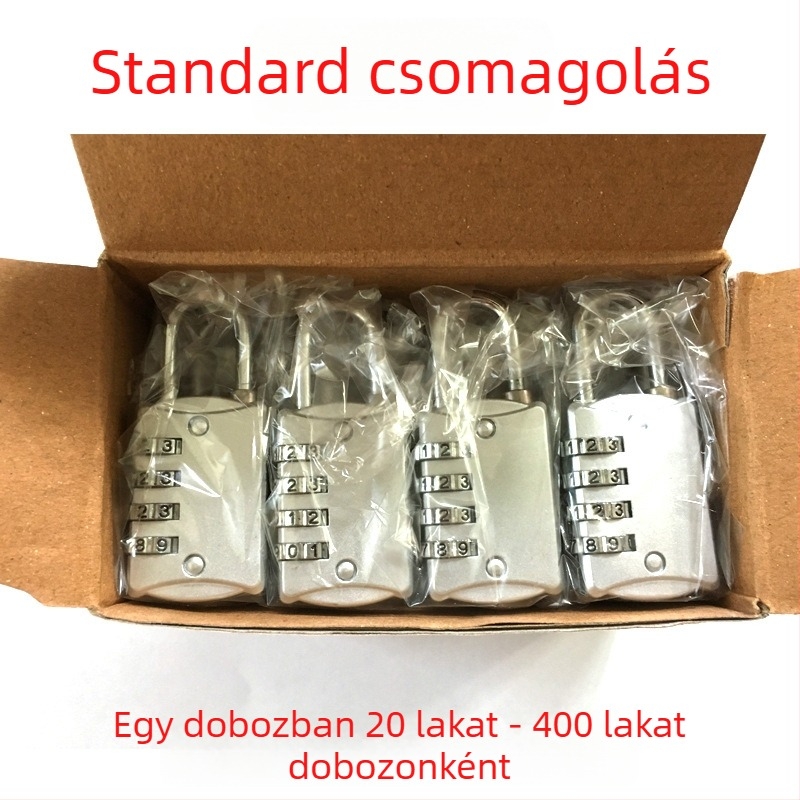 309B bőröndzár kódos, test cinkötvözet, számzár, rúd vastagsága 4, rudak közti távolság 19×13, Yongjia márka