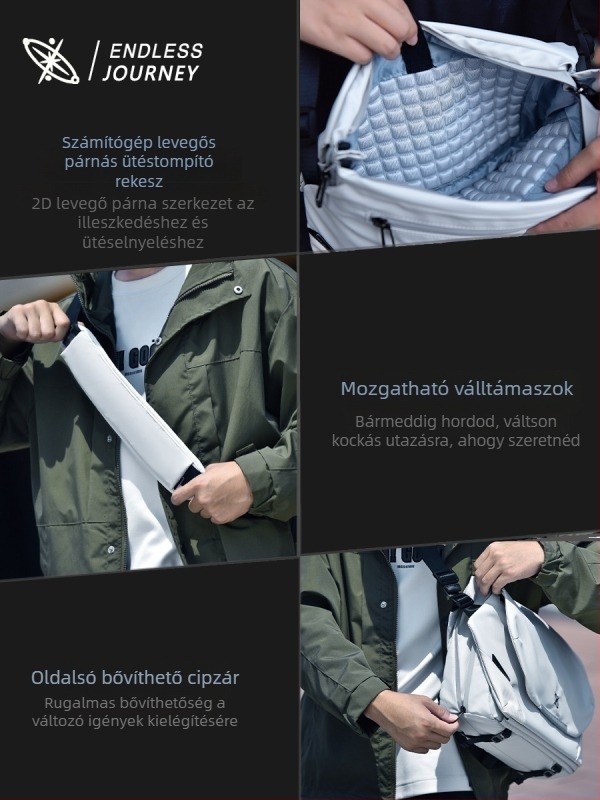Férfi oldaltáska keresztpánttal, mágneses zár, vízálló Oxford anyagból, geometriai mintázat, mindennapi használatra, bővíthető kapacitás