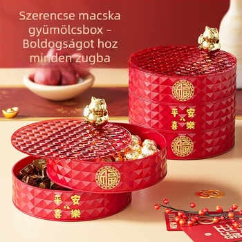 Többszintes, forgó gyümölcstál, tárolóval gyümölcsöknek, nassolnivalóknak és szárított gyümölcsöknek, nappali dohányzóasztalhoz