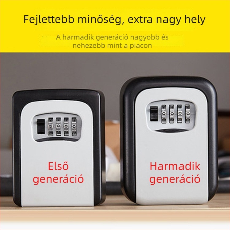 Mechanikus kulcstartó doboz kóddal, KS017, falra szerelhető, macskaszem dizájn, ID-kártyák és bankkártyák számára