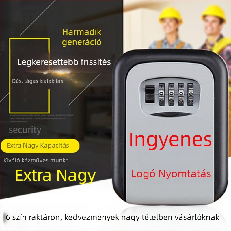 Mechanikus kulcstartó doboz kóddal, KS017, falra szerelhető, macskaszem dizájn, ID-kártyák és bankkártyák számára