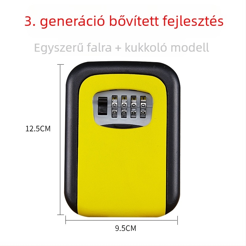 Mechanikus kulcstartó doboz kóddal, KS017, falra szerelhető, macskaszem dizájn, ID-kártyák és bankkártyák számára