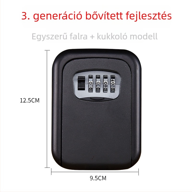 Mechanikus kulcstartó doboz kóddal, KS017, falra szerelhető, macskaszem dizájn, ID-kártyák és bankkártyák számára