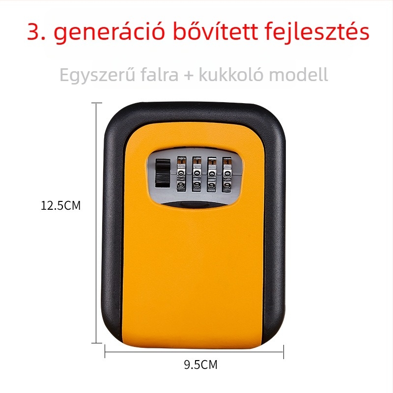 Mechanikus kulcstartó doboz kóddal, KS017, falra szerelhető, macskaszem dizájn, ID-kártyák és bankkártyák számára