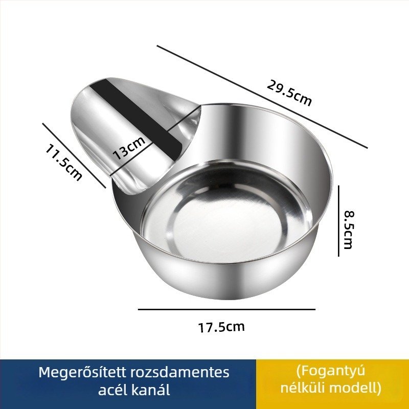 Csomagoló lapátkészlet rozsdamentes acélból, duckbill kialakítás, csúszásmentes és hőálló, nyél rozsdamentes acélból, eredet Chaozhou