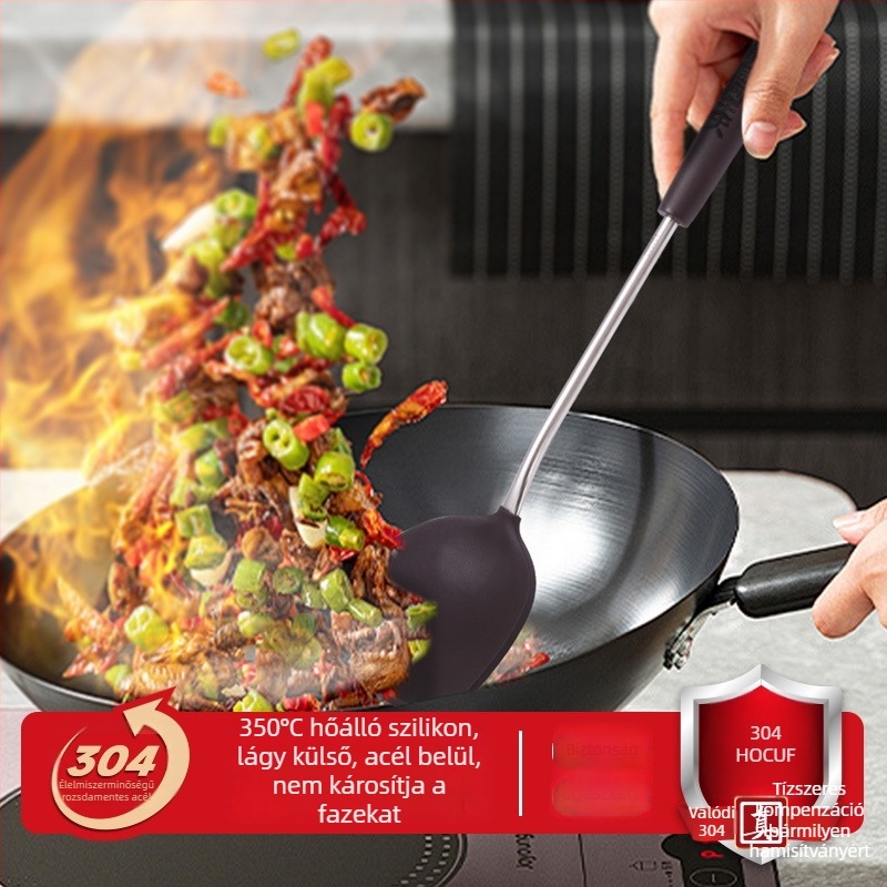 Szilikon konyhai spatula műanyag nyéllel – tapadásmentes, hőálló, égés elleni védelem, Hocuf/Good Chef