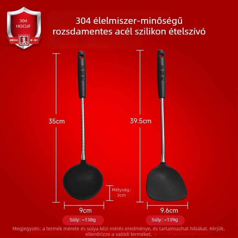 Szilikon konyhai spatula műanyag nyéllel – tapadásmentes, hőálló, égés elleni védelem, Hocuf/Good Chef