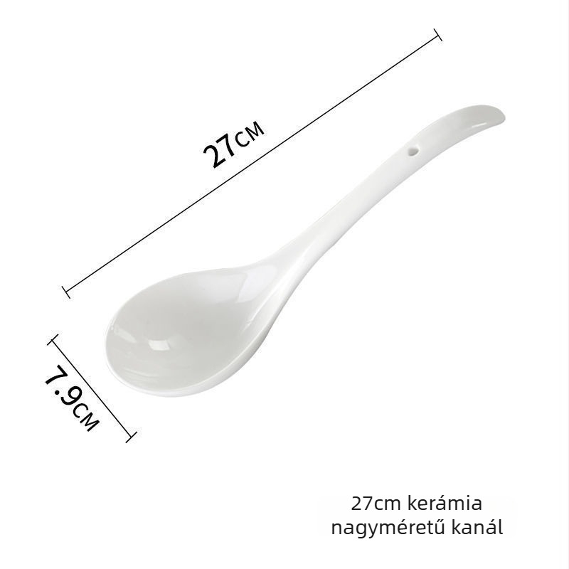 Kerámiából készült extrahosszú nyelű kanál, koreai stílusú aranyos zabkásához