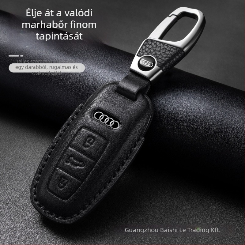 FHAO Audi kulcsvédő tok – felsőréteg marhabőr, kompatibilis A6L, A3/Q3/A4L, Q5L, Q7, A7L/Q2L/A5