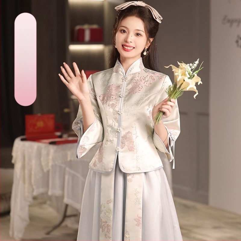 Koszorúslány ruha, nyár 2024, hálószövetes anyag, poliészter 95%+, hosszú szoknya, álló gallér