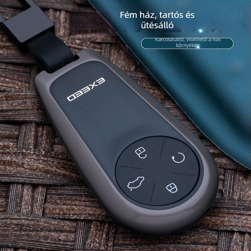 Chongti kulcstartó tok Xingtu Lingyunhoz – cink ötvözet, egyszerű stílus, védő fémcsat