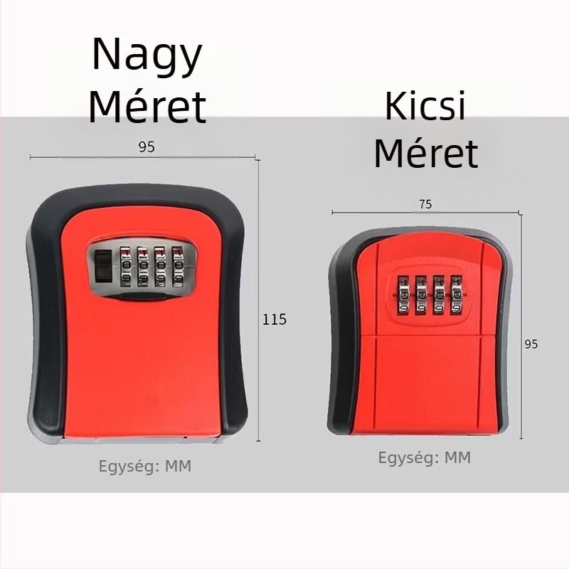 Fali számzáras kulcstároló doboz, modell A08, anyag: alumíniumötvözet + műanyag, modern minimalist stílusú belső dekoráció