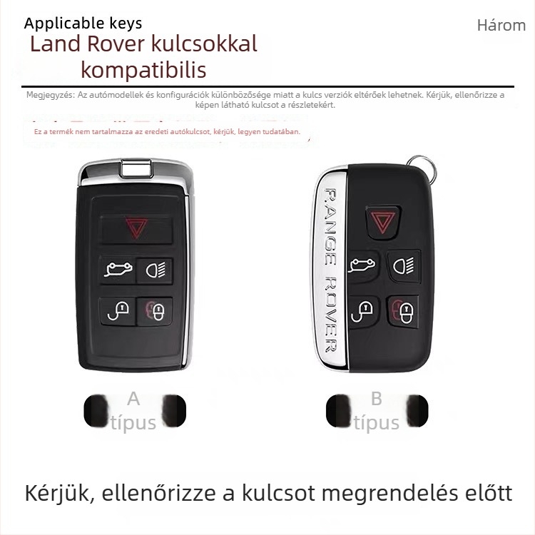 Kulcsfedél Land Rover Range Rover (Discovery 5, Sport, Velar, Defender 90/110) – cinkötvözet, magas minőség, testreszabás nélkül