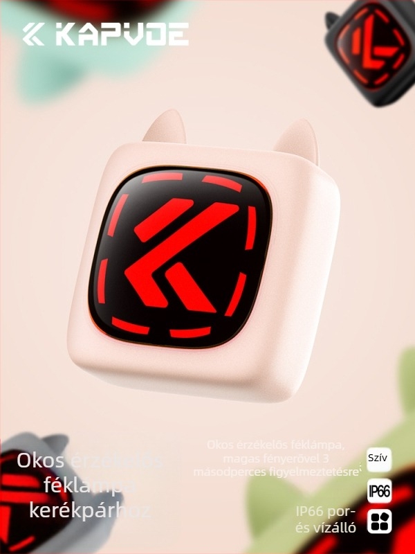 Kapvoe okos hátsó fény kerékpárhoz — USB-C töltés, 400 mAh akkumulátor, csattal történő rögzítés, éjszakai kerékpározáshoz