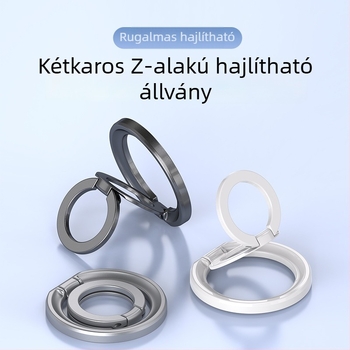 Irodai asztali mágneses telefontartó – forgó, kör alakú dupla gyűrűs dizájn, ötvözet anyag