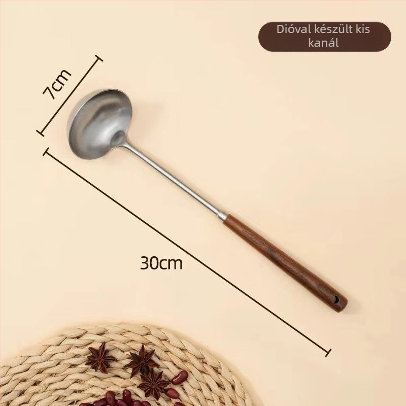 Hosszú nyeletű rozsdamentes acél leveskanál készlet, 316-os acél, egyszerű stílusú otthoni konyhához