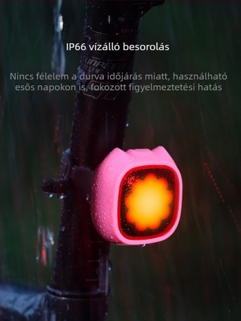 VXM országúti és terep kerékpár hátsó lámpa intelligens fékérzékelővel, USB-C töltésű, éjszakai tekerés figyelmeztető fény