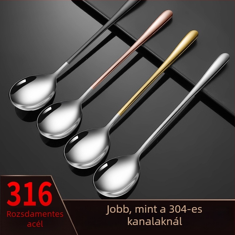 Cheemee 316-os rozsdamentes acél kanál – Evőkanál, Modern minimalist stílus, Tükörfényes felület textilkerek polírozással