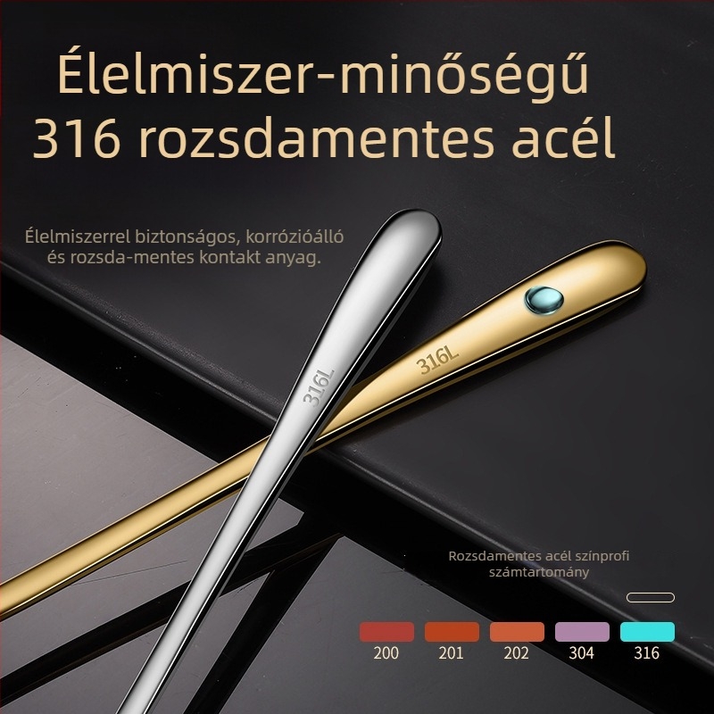 Cheemee 316-os rozsdamentes acél kanál – Evőkanál, Modern minimalist stílus, Tükörfényes felület textilkerek polírozással