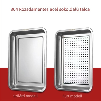 304 rozsdamentes acél pároló tálca, téglalap alakú, kereskedelmi felhasználásra, kompatibil gőzölőkkel, kocsi- és szekrény-együttműködés