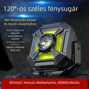 COB kemping zseblámpa, 500mAh újratölthető akkumulátor, 3V1A teljesítmény, 100–200 m hatótáv, kulcstartó