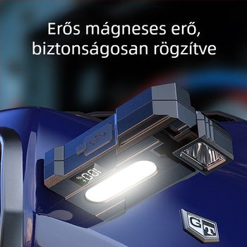 COB LED zseblámpa, 360° forgatás, tölthető, 20W, 4-6 órás akkumulátor-élettartam