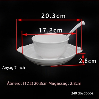 Hongye melaminból készült kétfülű kör tányér felületi dekorral