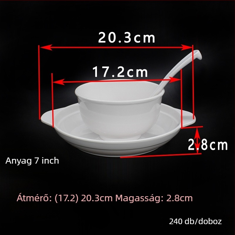 Hongye melaminból készült kétfülű kör tányér felületi dekorral