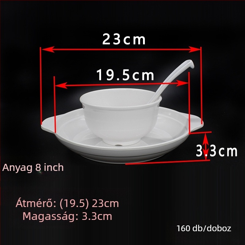 Hongye melaminból készült kétfülű kör tányér felületi dekorral