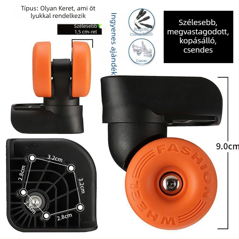 Poggyászkerék csere – univerzális görgőkiegészítők, PVC anyag, 2025 tavasza