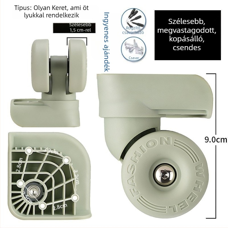 Poggyászkerék csere – univerzális görgőkiegészítők, PVC anyag, 2025 tavasza