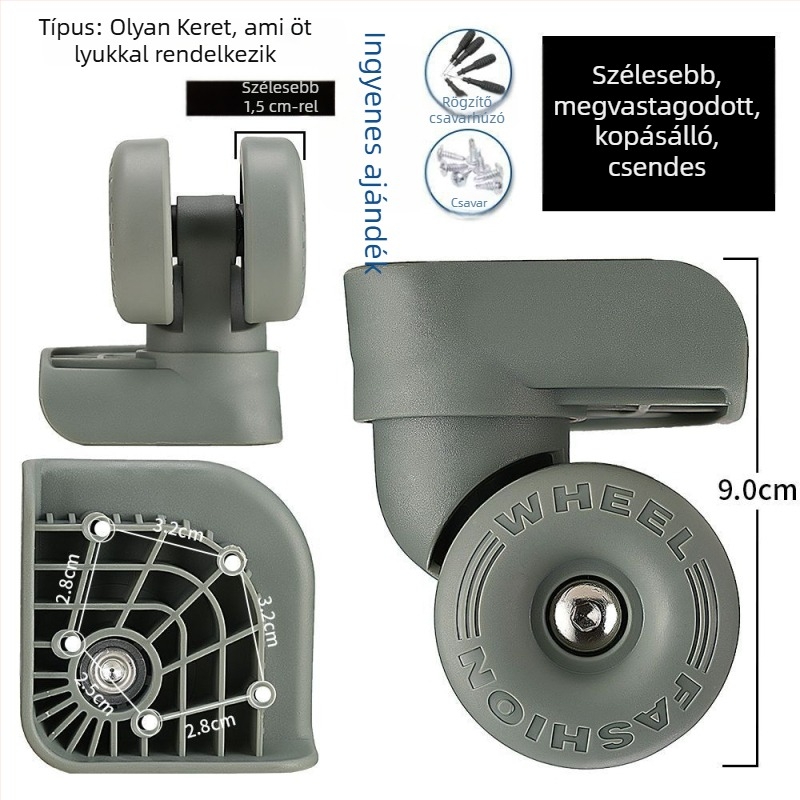 Poggyászkerék csere – univerzális görgőkiegészítők, PVC anyag, 2025 tavasza