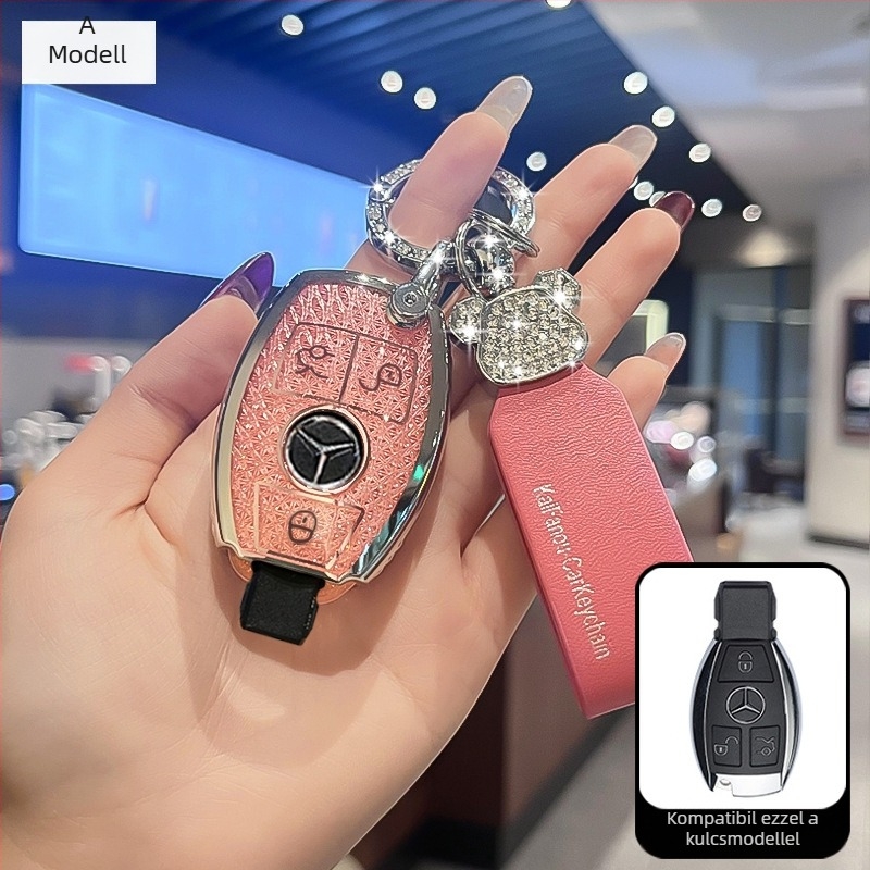 Business Saint Mercedes-Benz TPU kulcsvédő tok, minimalist stílus, kompatibilis C200L, GLA200, GLC260, E300L, A180L, GLE320, C-osztály – Crystal Screen Model 3