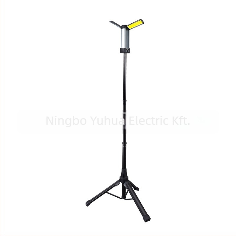 Kihúzható LED munkalámpa mágneses alappal és digitális kijelzővel, 12W, 6000mAh, 360° forgás, kemping és vészhelyzet