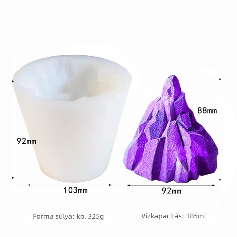 Szilikon tortaforma – 3D hóhegy forma, mousse tortákhoz és paraffinagyertyákhoz
