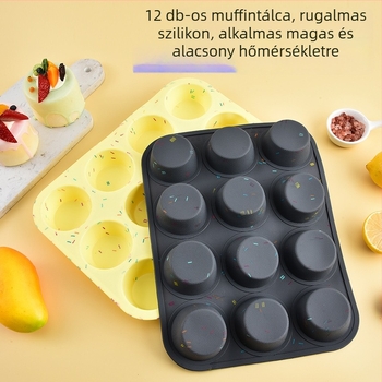 12 rekesz szilikon sütemény forma, kör alakú sütőforma (Anyag: Szilikon; Alak: Kör; Kategória: Sütőforma; Piaci belépés éve: 2020)