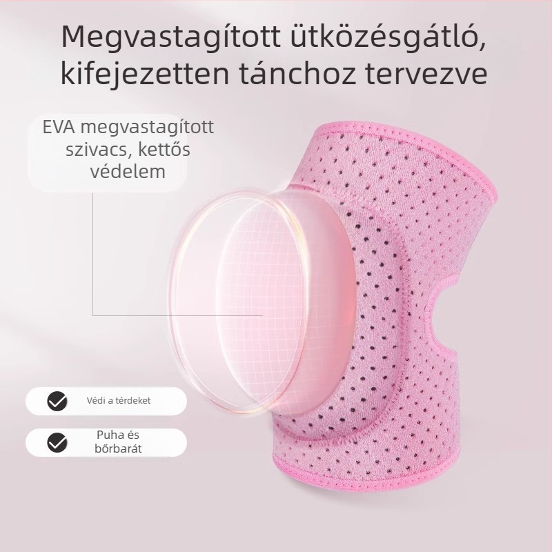 Professzionális tánc térdvédők tornához és jóga közben, vastagított, lélegző, csúszásmentes, térdvédelem