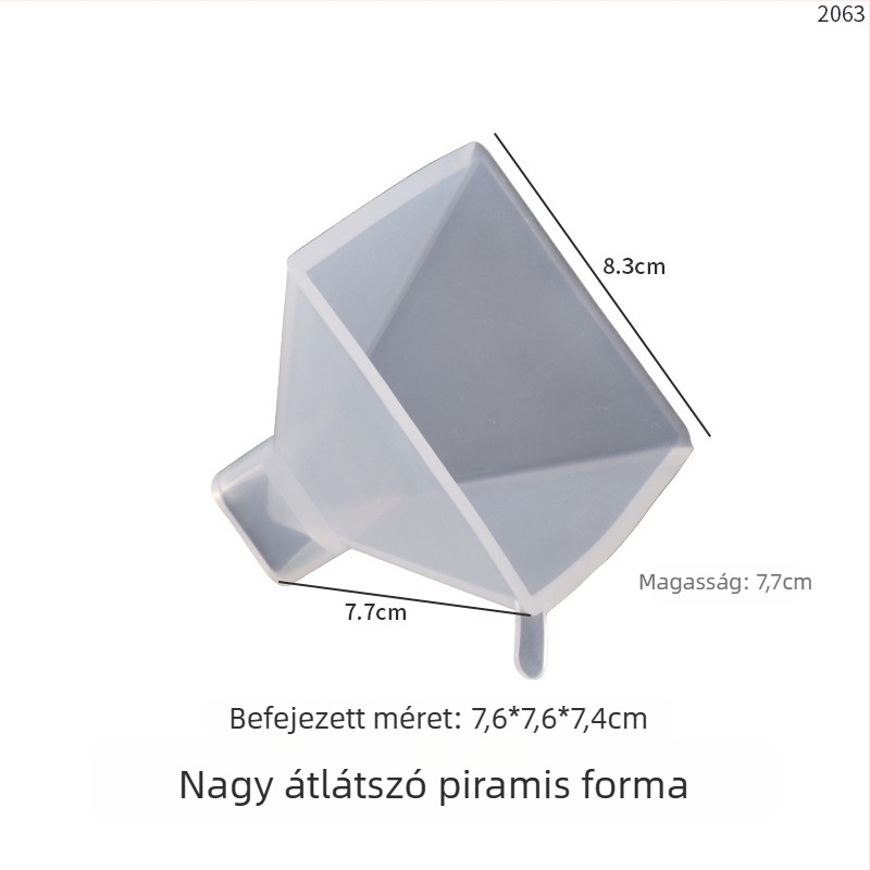 Szilikonból készült gyanta forma szabálytalan piramishoz tartóval – DIY kristálytiszta asztali dekoráció