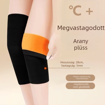 Térdvédő fleece belsővel, poliészter anyag, vastag melegítés, univerzális felhasználás, térdvédelem